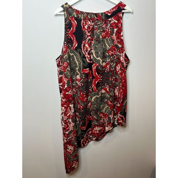 Ashley Stewart Top Womens Plus Size 26 4X Shirt Sleeveless Tunic Blouse Red Work - Picture 8 of 16